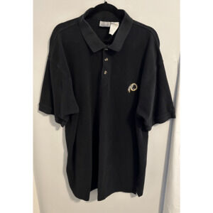 Vintage Washington Redskins Reebok Knit Polo Shirt Black Sz 2XL XXL